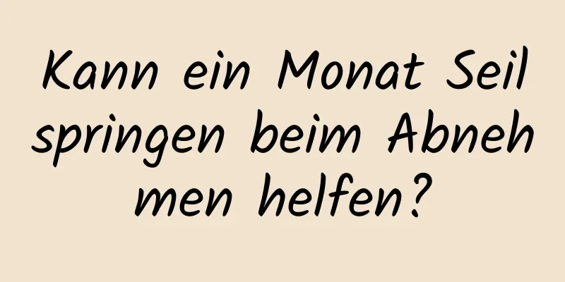 Kann ein Monat Seilspringen beim Abnehmen helfen?