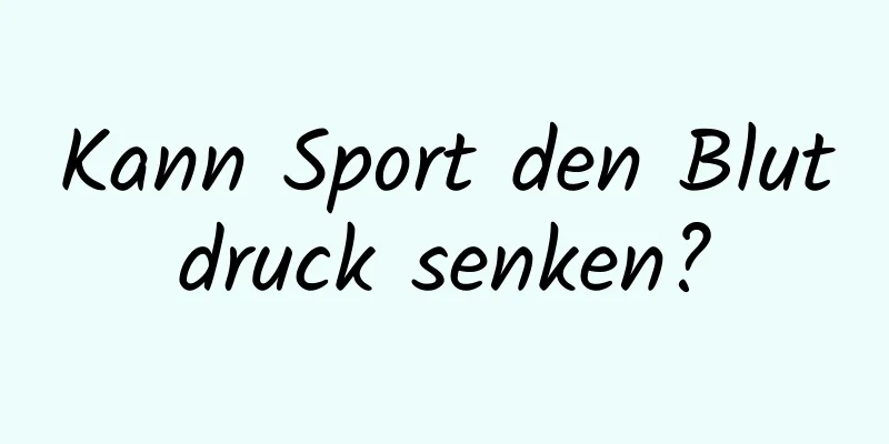 Kann Sport den Blutdruck senken?