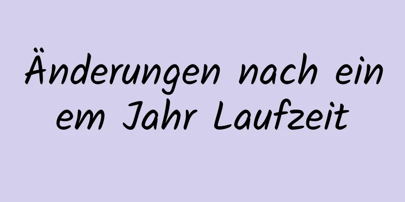 Änderungen nach einem Jahr Laufzeit