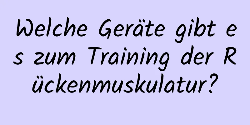 Welche Geräte gibt es zum Training der Rückenmuskulatur?