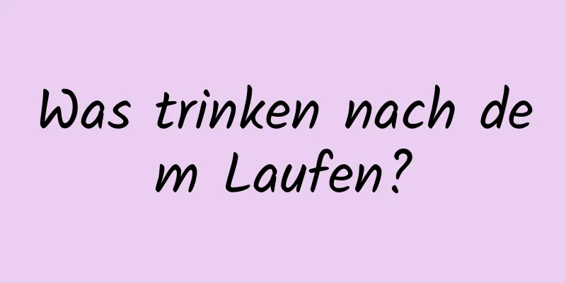 Was trinken nach dem Laufen?