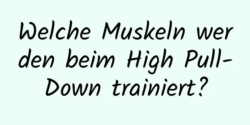 Welche Muskeln werden beim High Pull-Down trainiert?