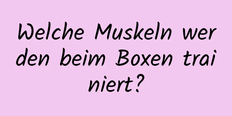 Welche Muskeln werden beim Boxen trainiert?