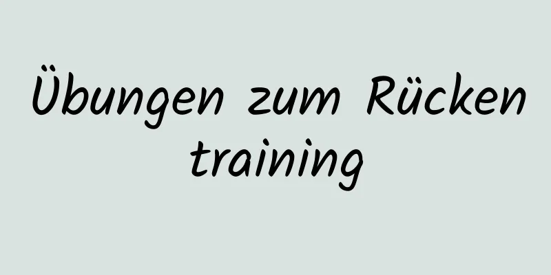 Übungen zum Rückentraining