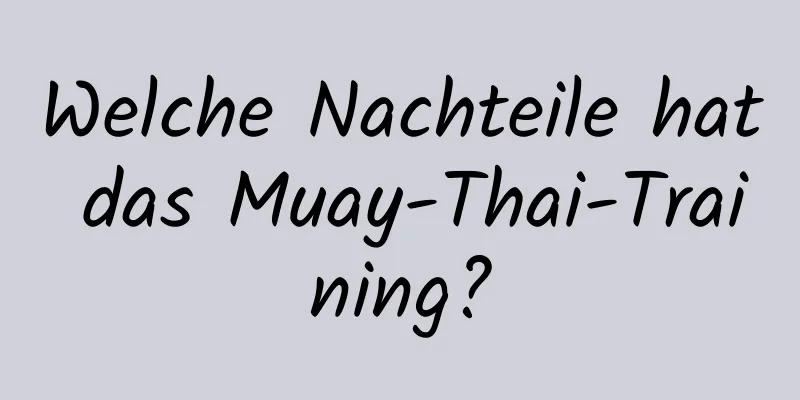 Welche Nachteile hat das Muay-Thai-Training?