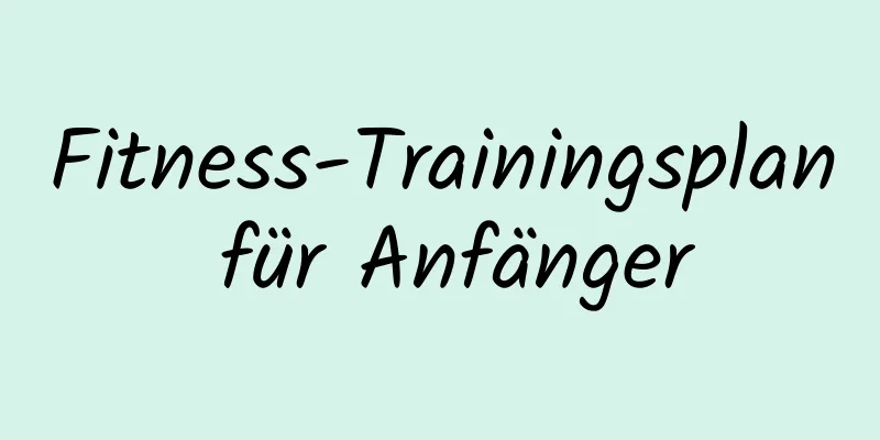 Fitness-Trainingsplan für Anfänger