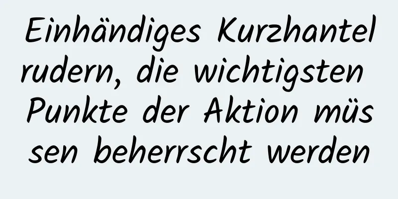 Einhändiges Kurzhantelrudern, die wichtigsten Punkte der Aktion müssen beherrscht werden