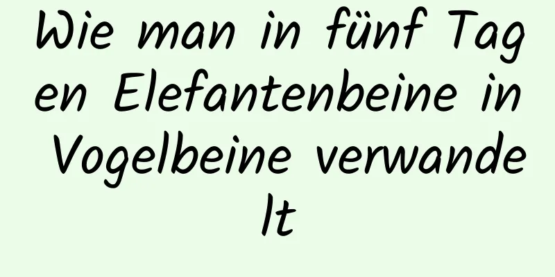 Wie man in fünf Tagen Elefantenbeine in Vogelbeine verwandelt