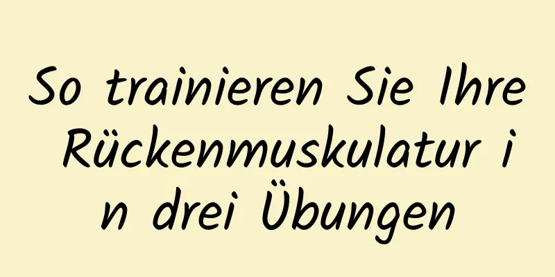 So trainieren Sie Ihre Rückenmuskulatur in drei Übungen