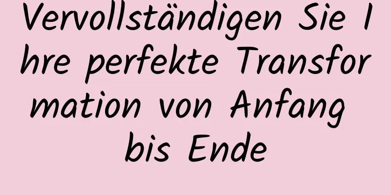 Vervollständigen Sie Ihre perfekte Transformation von Anfang bis Ende