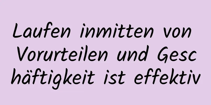 Laufen inmitten von Vorurteilen und Geschäftigkeit ist effektiv