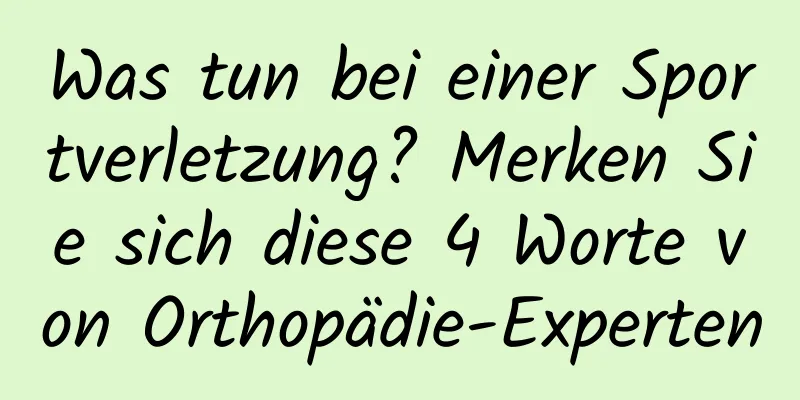 Was tun bei einer Sportverletzung? Merken Sie sich diese 4 Worte von Orthopädie-Experten