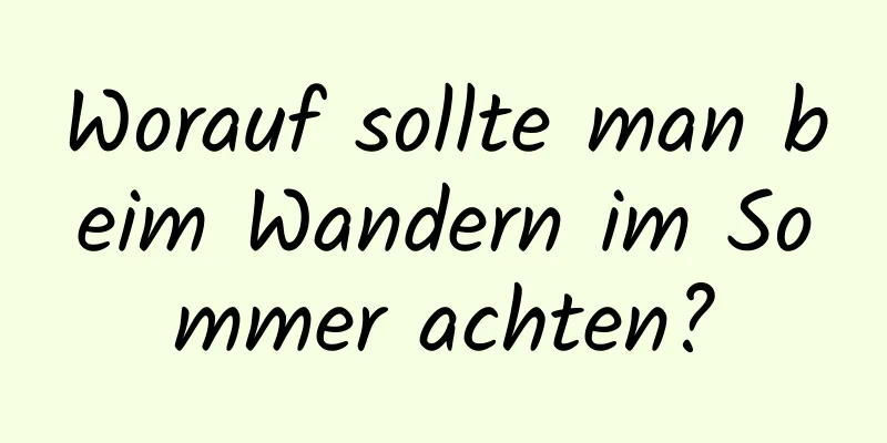 Worauf sollte man beim Wandern im Sommer achten?