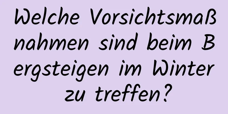 Welche Vorsichtsmaßnahmen sind beim Bergsteigen im Winter zu treffen?