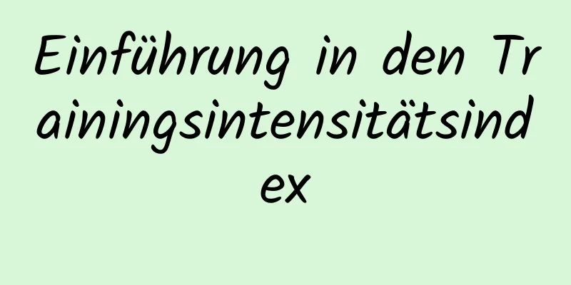 Einführung in den Trainingsintensitätsindex