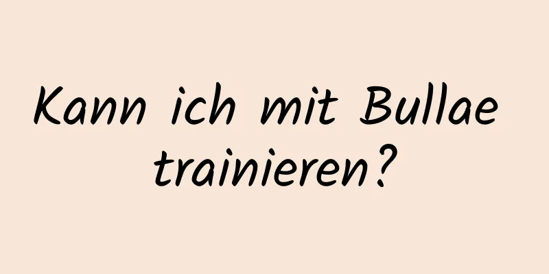 Kann ich mit Bullae trainieren?