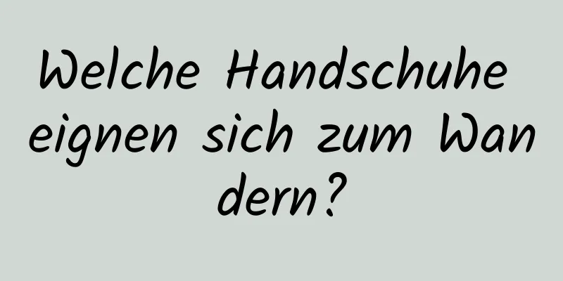 Welche Handschuhe eignen sich zum Wandern?