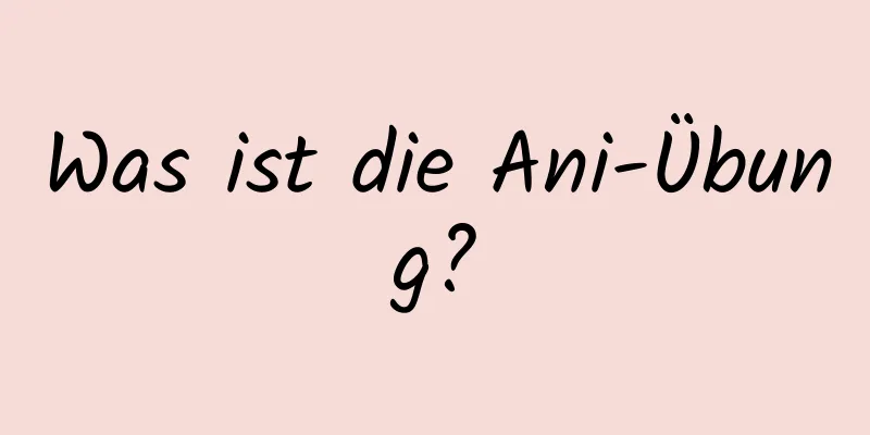 Was ist die Ani-Übung?