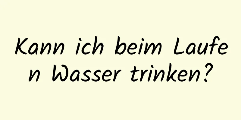 Kann ich beim Laufen Wasser trinken?