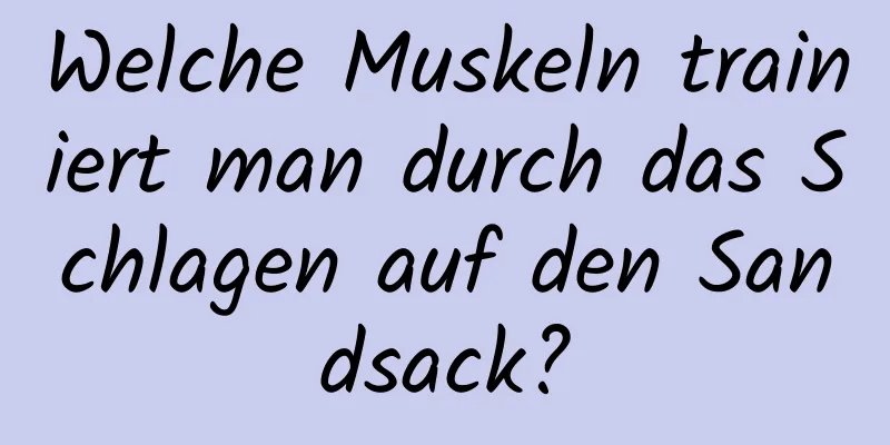 Welche Muskeln trainiert man durch das Schlagen auf den Sandsack?