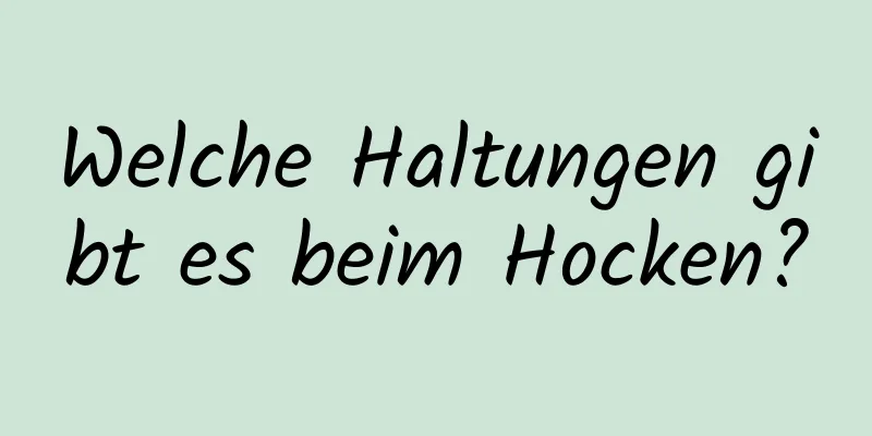 Welche Haltungen gibt es beim Hocken?