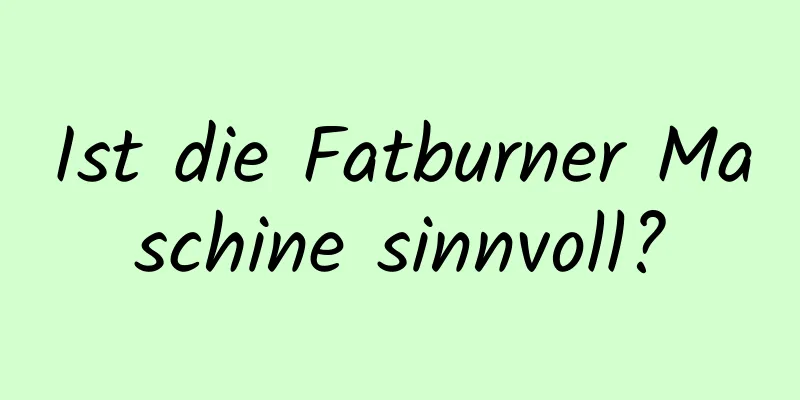 Ist die Fatburner Maschine sinnvoll?