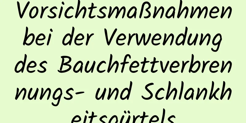 Vorsichtsmaßnahmen bei der Verwendung des Bauchfettverbrennungs- und Schlankheitsgürtels