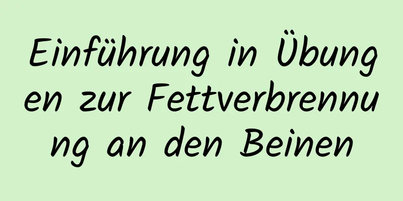 Einführung in Übungen zur Fettverbrennung an den Beinen