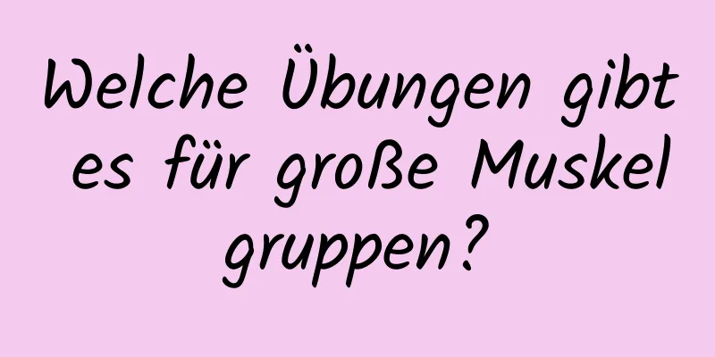 Welche Übungen gibt es für große Muskelgruppen?