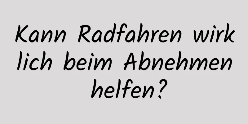 Kann Radfahren wirklich beim Abnehmen helfen?