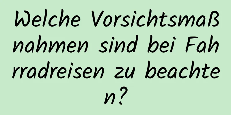 Welche Vorsichtsmaßnahmen sind bei Fahrradreisen zu beachten?