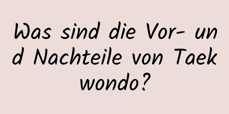 Was sind die Vor- und Nachteile von Taekwondo?