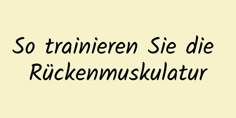 So trainieren Sie die Rückenmuskulatur