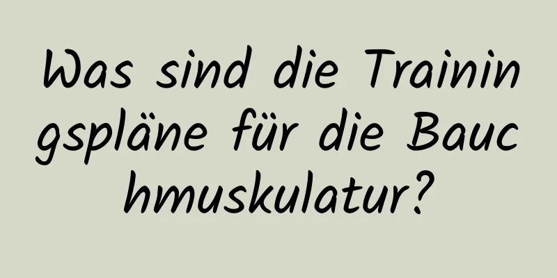 Was sind die Trainingspläne für die Bauchmuskulatur?