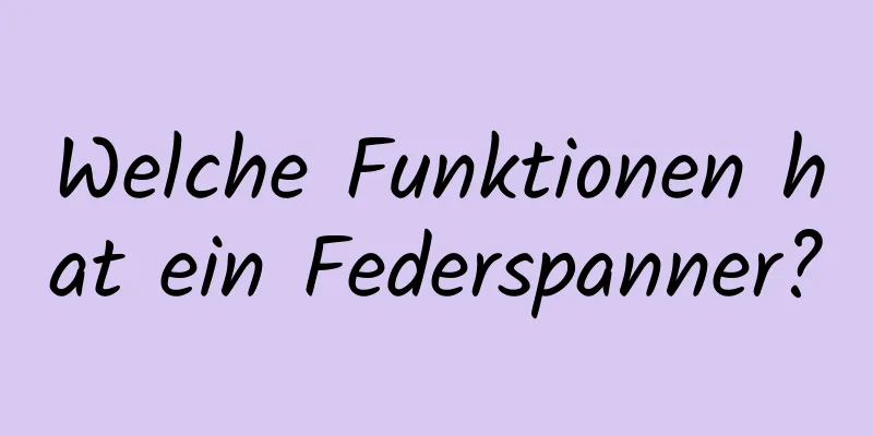 Welche Funktionen hat ein Federspanner?