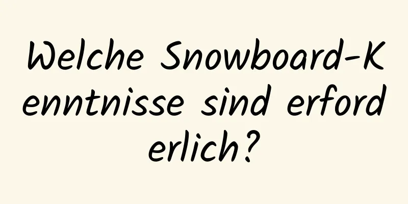 Welche Snowboard-Kenntnisse sind erforderlich?