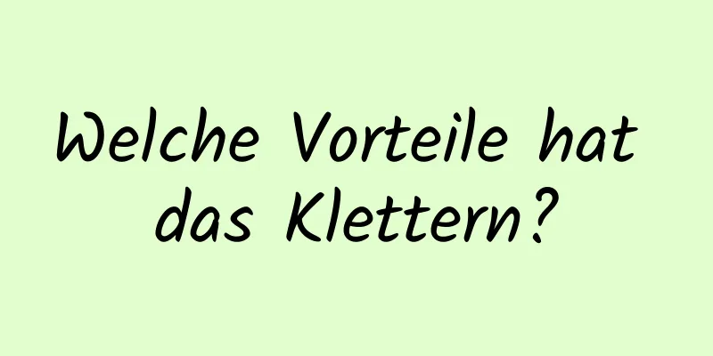 Welche Vorteile hat das Klettern?