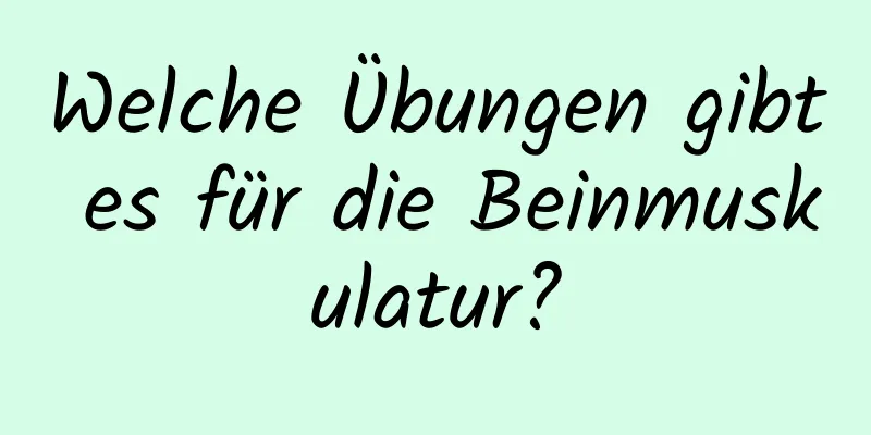 Welche Übungen gibt es für die Beinmuskulatur?