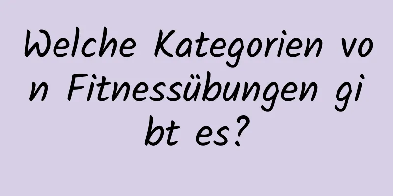 Welche Kategorien von Fitnessübungen gibt es?