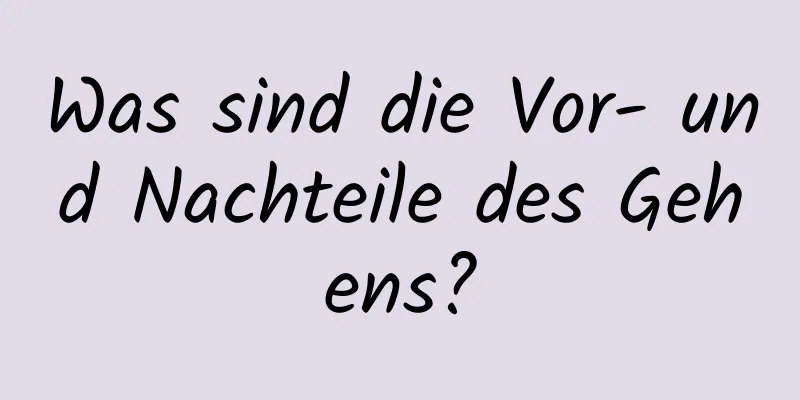 Was sind die Vor- und Nachteile des Gehens?