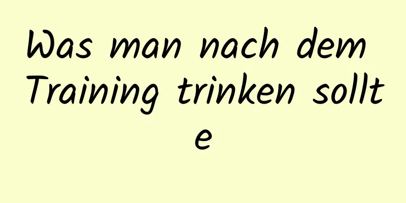 Was man nach dem Training trinken sollte