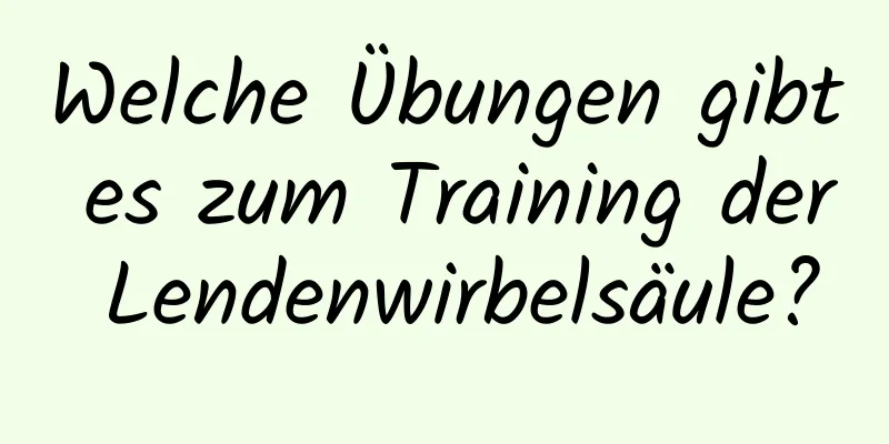 Welche Übungen gibt es zum Training der Lendenwirbelsäule?