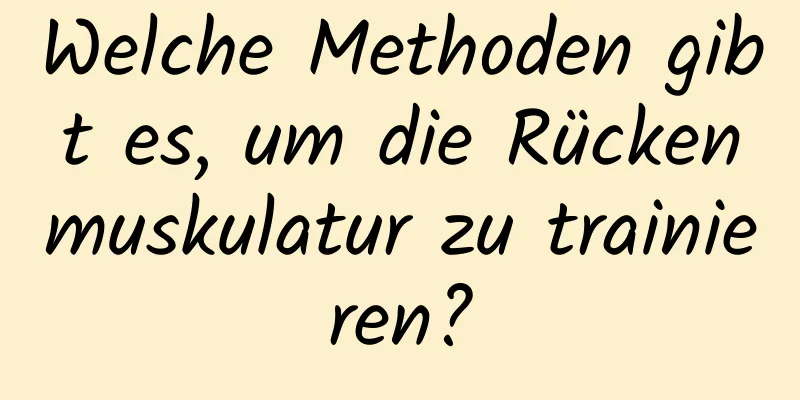 Welche Methoden gibt es, um die Rückenmuskulatur zu trainieren?