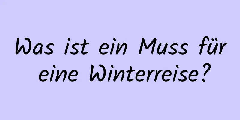 Was ist ein Muss für eine Winterreise?