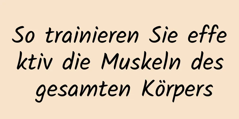 So trainieren Sie effektiv die Muskeln des gesamten Körpers