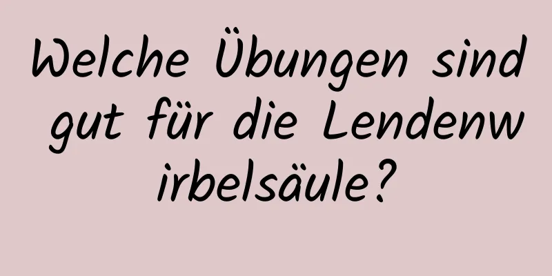 Welche Übungen sind gut für die Lendenwirbelsäule?