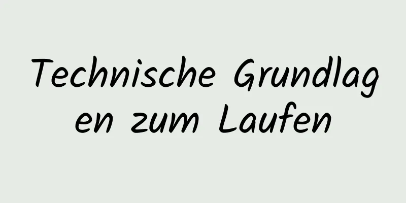 Technische Grundlagen zum Laufen