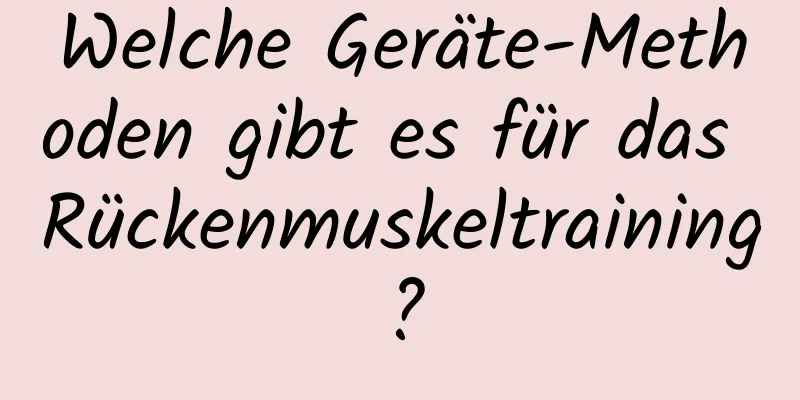 Welche Geräte-Methoden gibt es für das Rückenmuskeltraining?