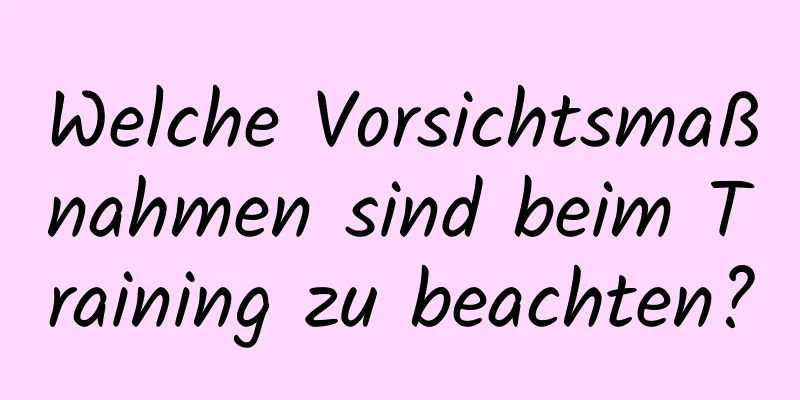 Welche Vorsichtsmaßnahmen sind beim Training zu beachten?