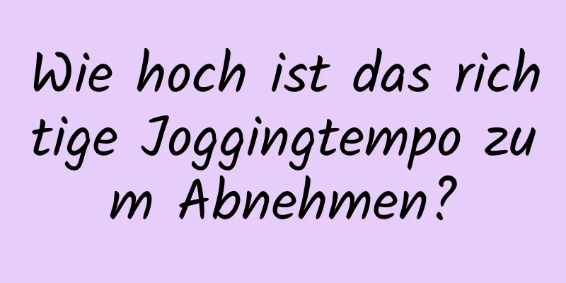 Wie hoch ist das richtige Joggingtempo zum Abnehmen?